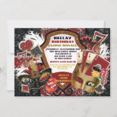 カジノ仮装パーティの招待状 招待状 (正面)