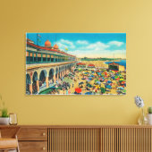 カジノ前のビーチの群衆 キャンバスプリント (インサイチュ (リビング))