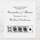 カジノ夜トランプのポーカーの王室のなストレート・フラッシュのスペード ワインラベル (シングルラベル)