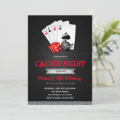 カジノ夜パーティーのテーマの招待 招待状 (スタンド正面)