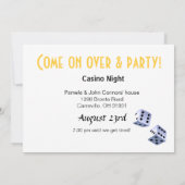 カジノ夜ラスベガスのトランプのポーカーのパーティー-黒 招待状 (裏面)