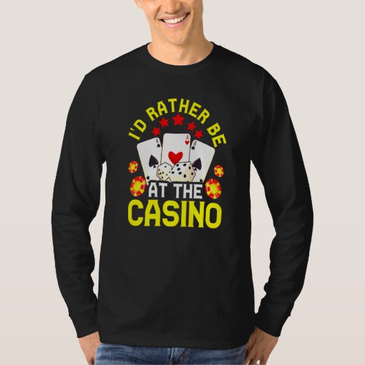 カジノ女子男性へギャンブラクールー賭博プレミアム Tシャツ (正面)