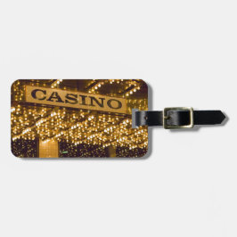 カジノ明るいライトラスベガスの賭博のお金 ラゲッジタグ