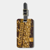 カジノ明るいライトラスベガスの賭博のお金 ラゲッジタグ (正面縦)