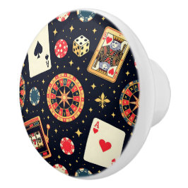 カジノ柄のテーマ（黒） セラミックノブ