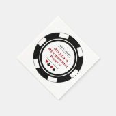 カジノ白黒トランプのポーカーチップ退職パーティー スタンダードカクテルナプキン (角)