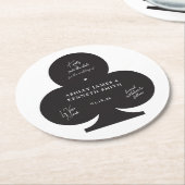 カジノ結婚式の日付の保存 ラウンドペーパーコースター (アングル)