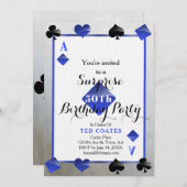 カジノ誕生日の驚きの招待状 招待状 (正面/裏面)