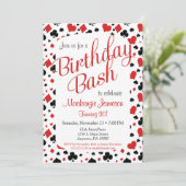 カジノ誕生日招待状トランプのポーカーベガスゲームパーティー 招待状 (スタンド正面)