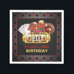 カジノ誕生日紙ナプキンス – 40th Birthday スタンダードカクテルナプキン<br><div class="desc">その特別祝な誕生日に最適！</div>