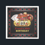 カジノ誕生日紙ナプキンス – 40th Birthday スタンダードカクテルナプキン<br><div class="desc">その特別祝な誕生日に最適！</div>
