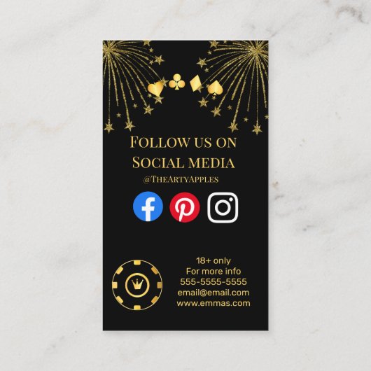 カジノ賭博イベントパーティープランナー 名刺 (裏面)