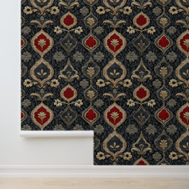 カジノ賭博ゲームズレッド&ブラックダマスク王室の 壁紙