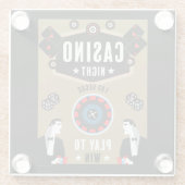 カジノ賭博トランプのポーカールーレット ガラスコースター (裏面)