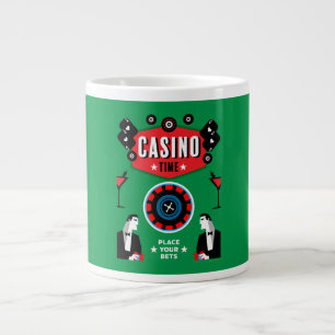 カジノ賭博トランプのポーカールーレット ジャンボコーヒーマグカップ