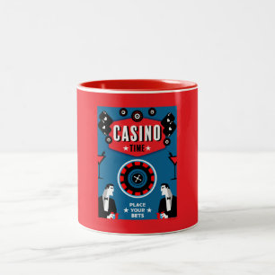 カジノ賭博トランプのポーカールーレット ツートーンマグカップ
