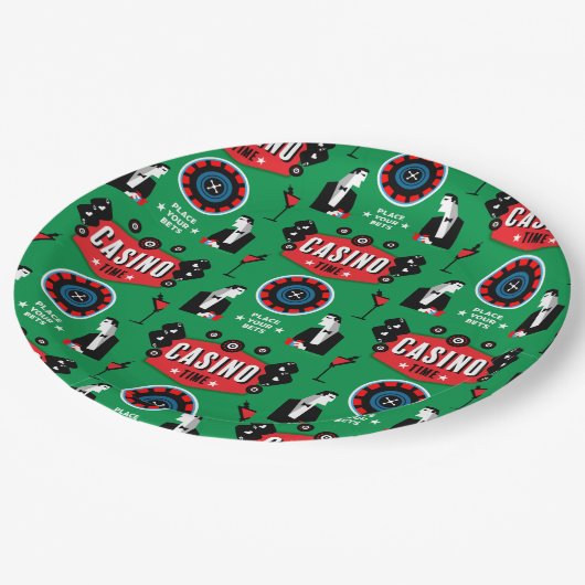 カジノ賭博トランプのポーカールーレット ペーパープレート (アングル)