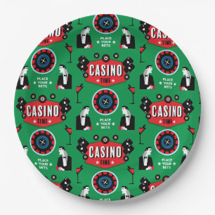 カジノ賭博トランプのポーカールーレット ペーパープレート