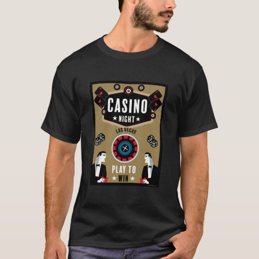 カジノ賭博トランプのポーカールーレット Tシャツ (正面)