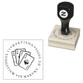 カジノ賭博トランプラウンド差出人住所 ラバースタンプ (押印)