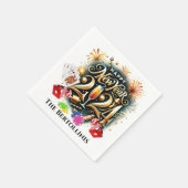 カジノ賭博ハッピーニューイヤー スタンダードカクテルナプキン (角)