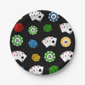 カジノ賭博パターンパーティー紙プレート ペーパープレート (正面)