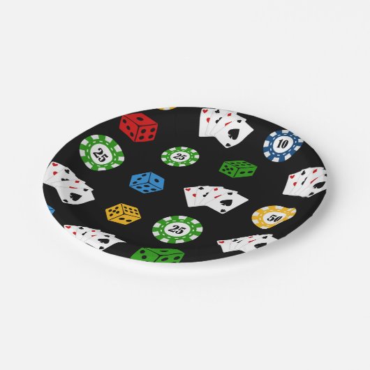 カジノ賭博パターンパーティー紙プレート ペーパープレート (アングル)
