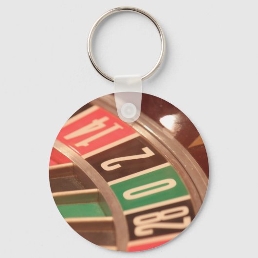 カジノ賭博ルーレットホイールヴィンテージレトロスタイル キーホルダー (正面)
