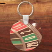 カジノ賭博ルーレットホイールヴィンテージレトロスタイル キーホルダー (正面)