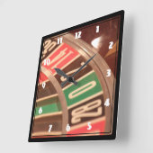 カジノ賭博ルーレットホイールヴィンテージレトロスタイル スクエア壁時計 (傾斜)