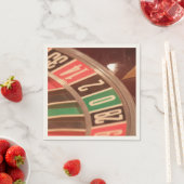 カジノ賭博ルーレットホイールヴィンテージレトロスタイル スタンダードカクテルナプキン (インサイチュ)