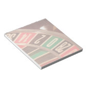 カジノ賭博ルーレットホイールヴィンテージレトロスタイル ノートパッド (アングル)