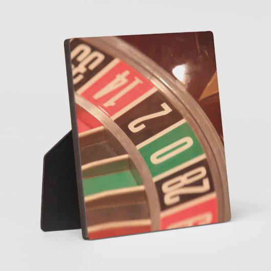 カジノ賭博ルーレットホイールヴィンテージレトロスタイル フォトプラーク (正面)