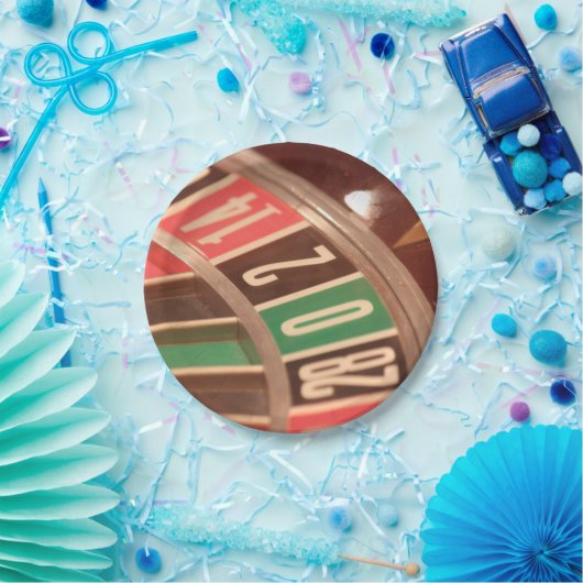 カジノ賭博ルーレットホイールヴィンテージレトロスタイル ペーパープレート (パーティー)