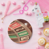 カジノ賭博ルーレットホイールヴィンテージレトロスタイル ペーパープレート (パーティー)