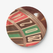 カジノ賭博ルーレットホイールヴィンテージレトロスタイル ペーパープレート (正面)