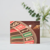 カジノ賭博ルーレットホイールヴィンテージレトロスタイル ポストカード (スタンド正面)