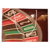 カジノ賭博ルーレットホイールヴィンテージレトロスタイル ラージペーパーバッグ (裏面)