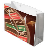 カジノ賭博ルーレットホイールヴィンテージレトロスタイル ラージペーパーバッグ (裏面アングル)