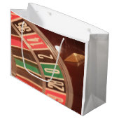 カジノ賭博ルーレットホイールヴィンテージレトロスタイル ラージペーパーバッグ (正面アングル)