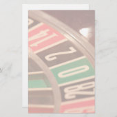 カジノ賭博ルーレットホイールヴィンテージレトロスタイル 便箋 (正面/裏面)