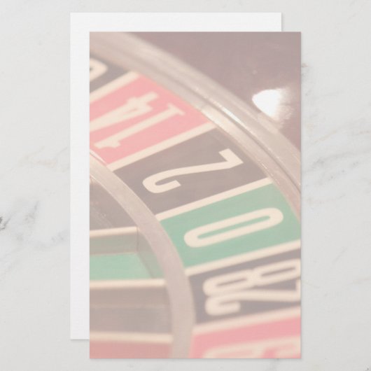 カジノ賭博ルーレットホイールヴィンテージレトロスタイル 便箋 (正面/裏面)