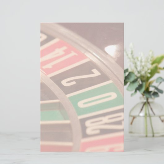 カジノ賭博ルーレットホイールヴィンテージレトロスタイル 便箋 (スタンド正面)