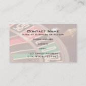 カジノ賭博ルーレットホイールヴィンテージレトロスタイル 名刺 (裏面)