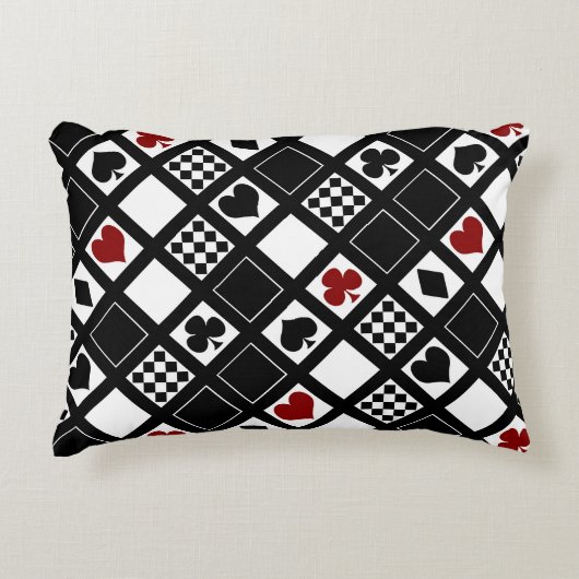 カジノ遊のカードはクラブspをハートに適合 アクセントクッション (正面)