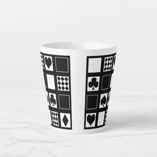 カジノ遊のカードはクラブspをハートに適合 カフェラテマグ (正面)