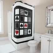 カジノ遊のカードはクラブspをハートに適合 シャワーカーテン (インサイチュ)