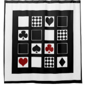 カジノ遊のカードはクラブspをハートに適合 シャワーカーテン (正面)