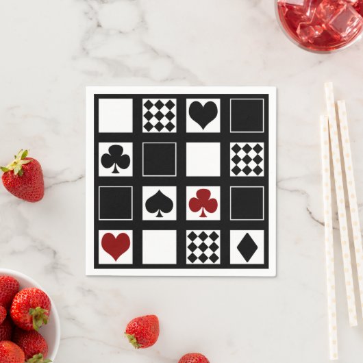 カジノ遊のカードはクラブspをハートに適合 スタンダードカクテルナプキン (インサイチュ)