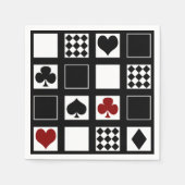 カジノ遊のカードはクラブspをハートに適合 スタンダードカクテルナプキン (正面)